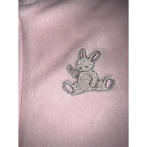 Carter’s Pink with Bunny Zip Snowsuit Bunting Sz 6-9 Months Snap Mittens Booties - Picture 4 of 11